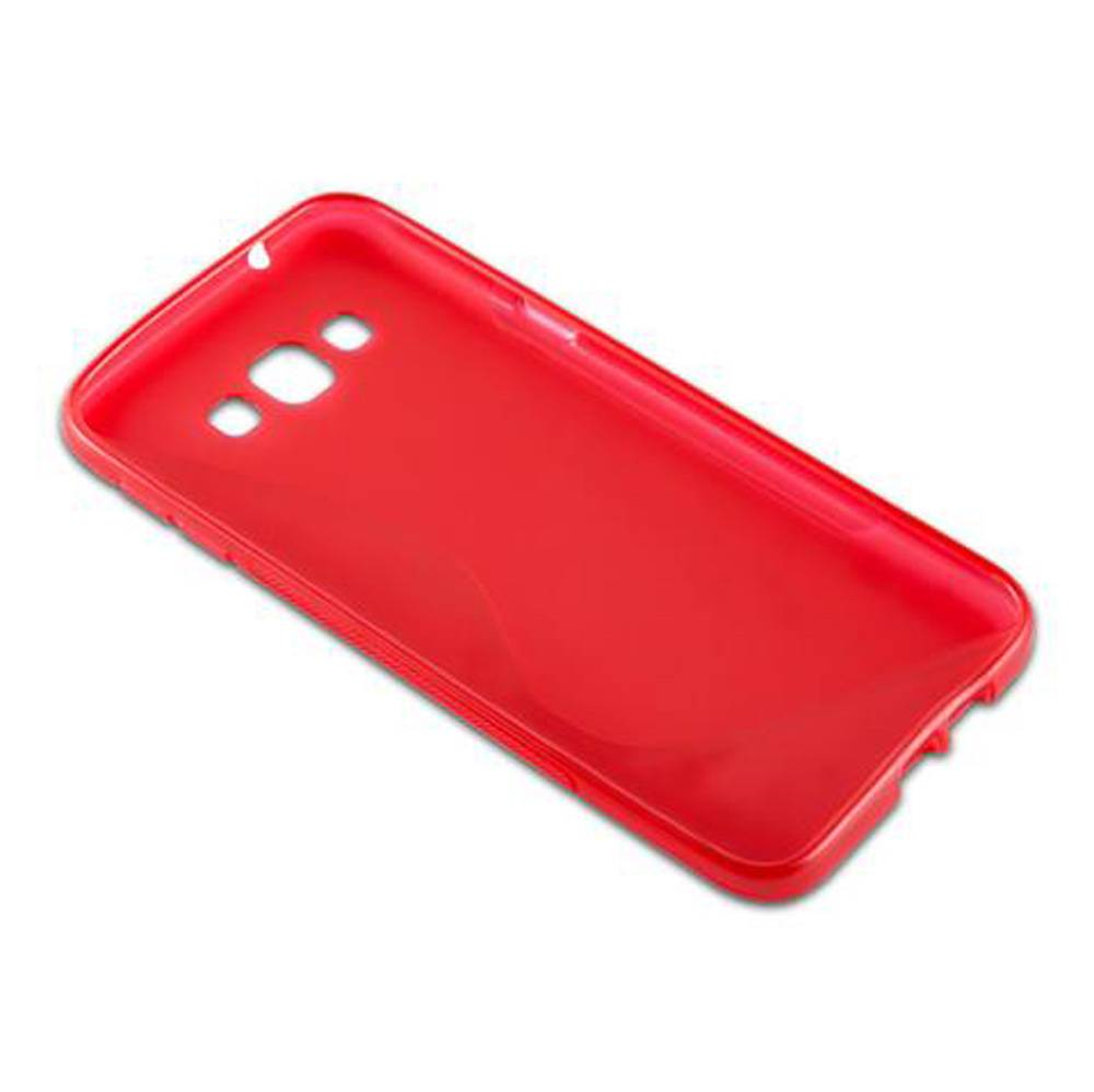 Cadorabo Schutzhülle für Samsung Galaxy A8 2015 Hülle in Rot Handyhülle Case TPU Silikon Etui