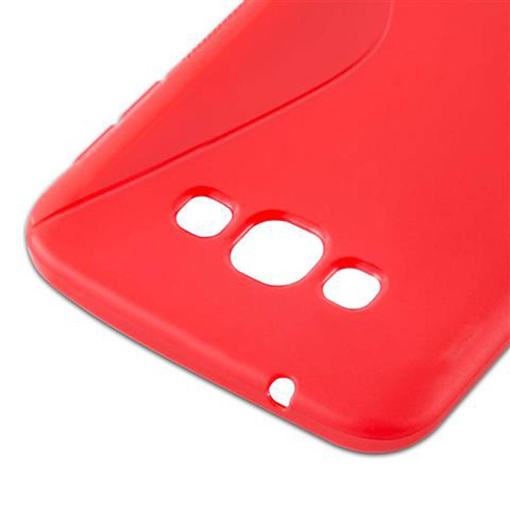 Cadorabo Schutzhülle für Samsung Galaxy A8 2015 Hülle in Rot Handyhülle Case TPU Silikon Etui