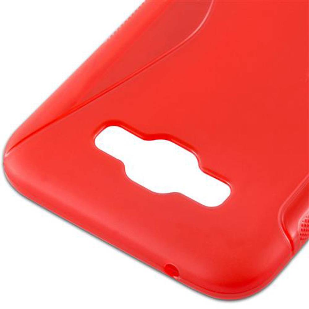 Cadorabo Schutzhülle für Samsung Galaxy E7 Hülle in Rot Handyhülle Case TPU Silikon Etui
