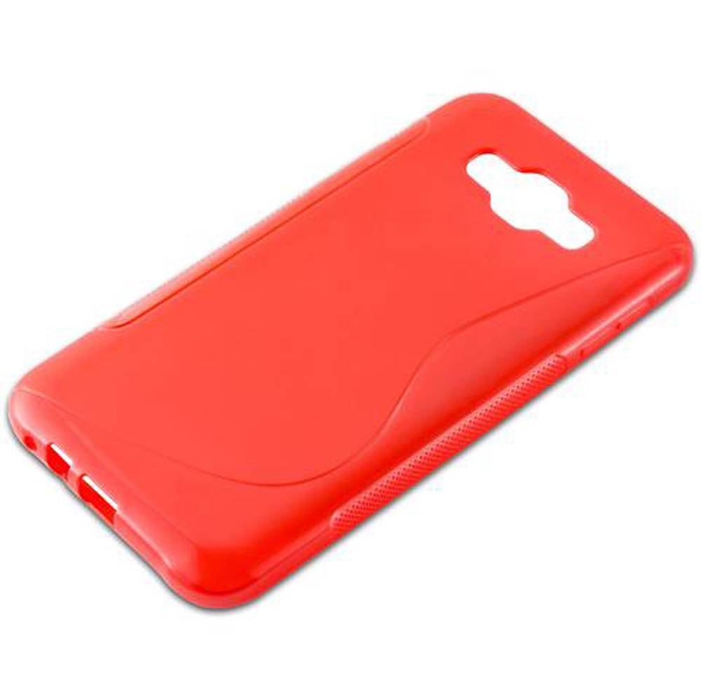 Cadorabo Schutzhülle für Samsung Galaxy E7 Hülle in Rot Handyhülle Case TPU Silikon Etui