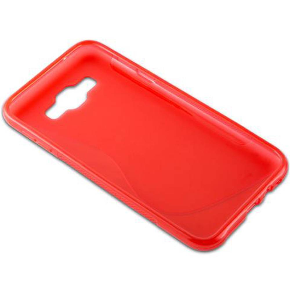 Cadorabo Schutzhülle für Samsung Galaxy E7 Hülle in Rot Handyhülle Case TPU Silikon Etui