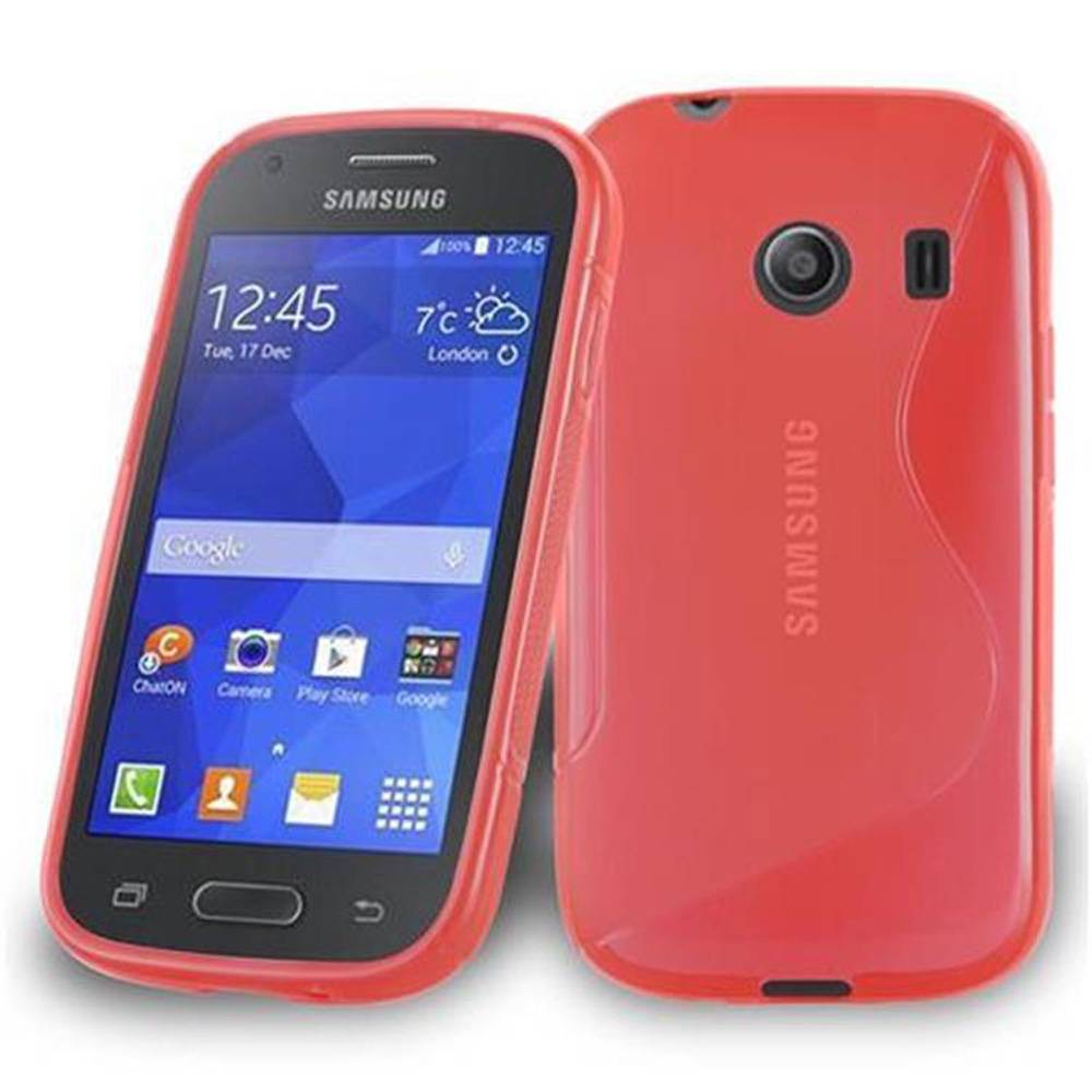 Cadorabo Schutzhülle für Samsung Galaxy ACE STYLE Hülle in Rot Handyhülle Case TPU Silikon Etui