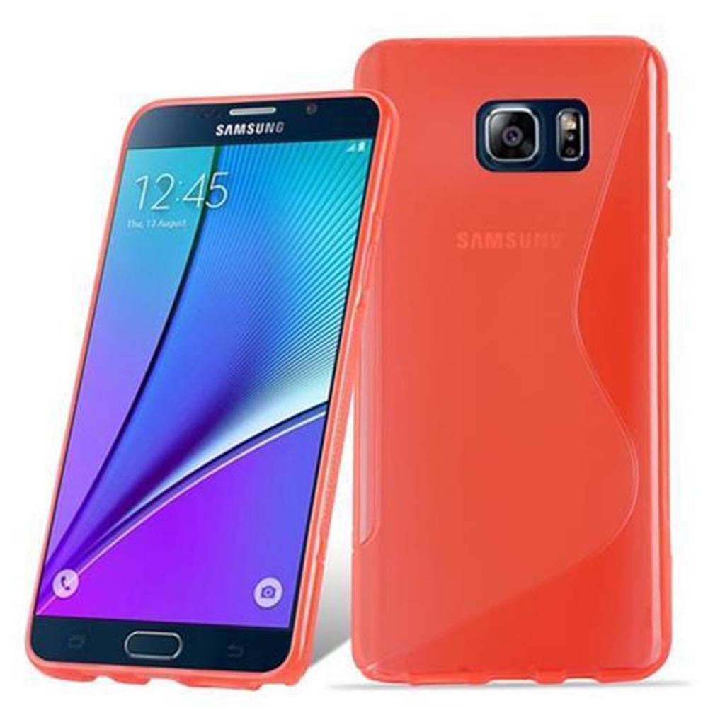 Cadorabo Schutzhülle für Samsung Galaxy NOTE 5 Hülle in Rot Handyhülle Case TPU Silikon Etui