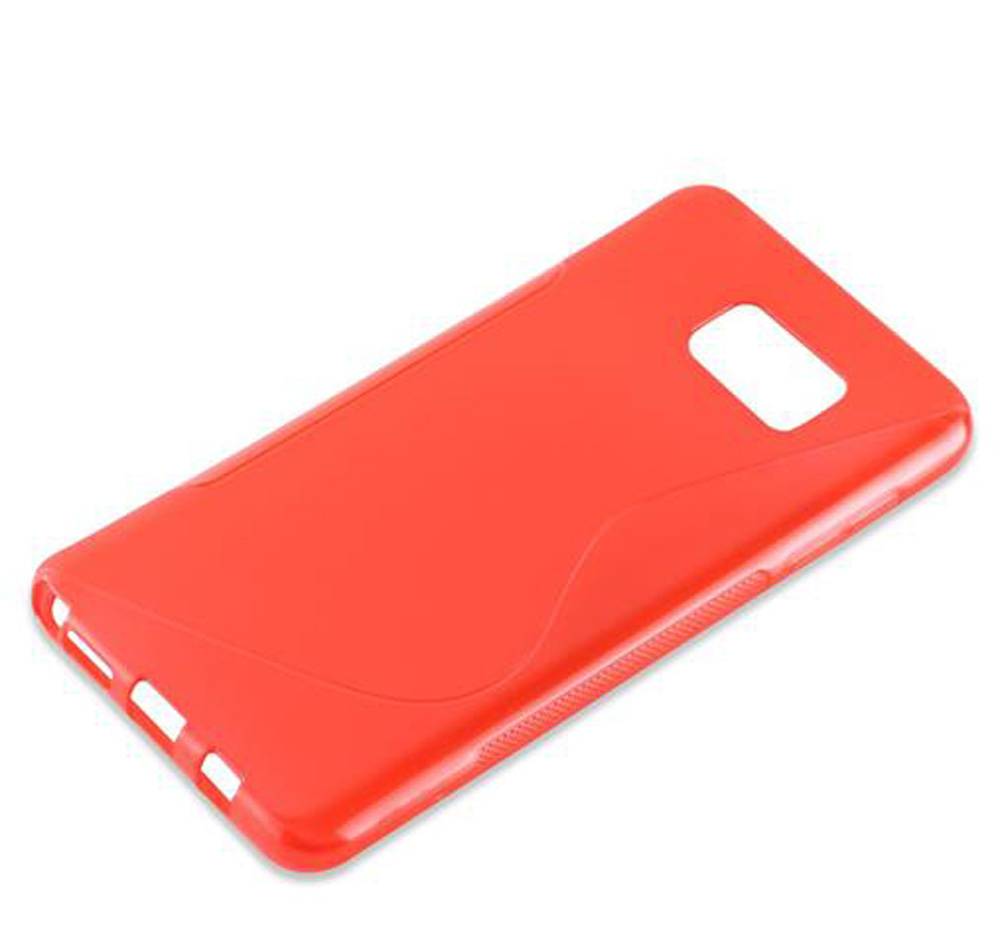 Cadorabo Schutzhülle für Samsung Galaxy NOTE 5 Hülle in Rot Handyhülle Case TPU Silikon Etui