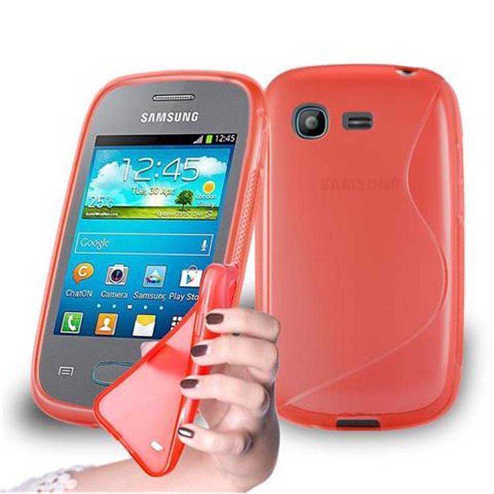 Cadorabo Schutzhülle für Samsung Galaxy POCKET Hülle in Rot Handyhülle Case TPU Silikon Etui