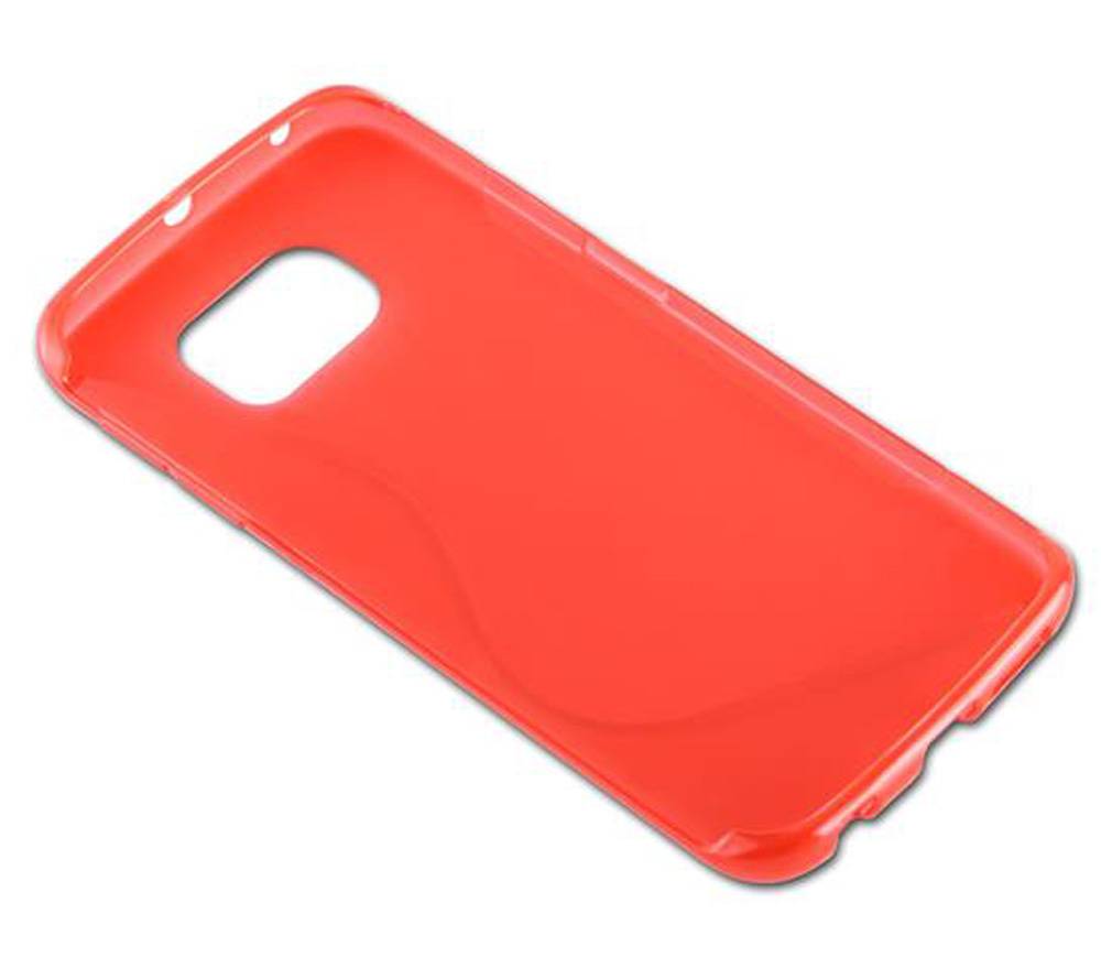 Cadorabo Schutzhülle für Samsung Galaxy S6 EDGE Hülle in Rot Handyhülle Case TPU Silikon Etui