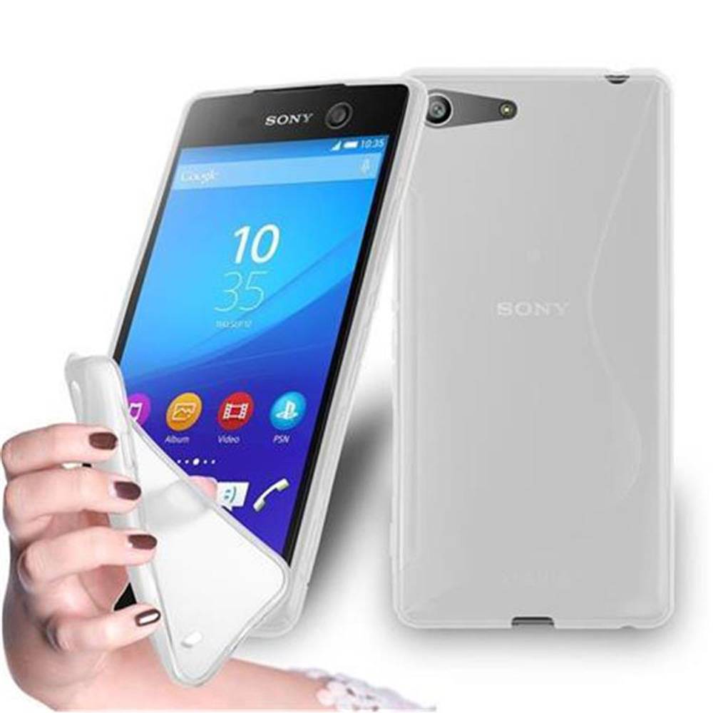 Cadorabo Schutzhülle für Sony Xperia M5 Hülle in Transparent Handyhülle Case TPU Silikon Etui