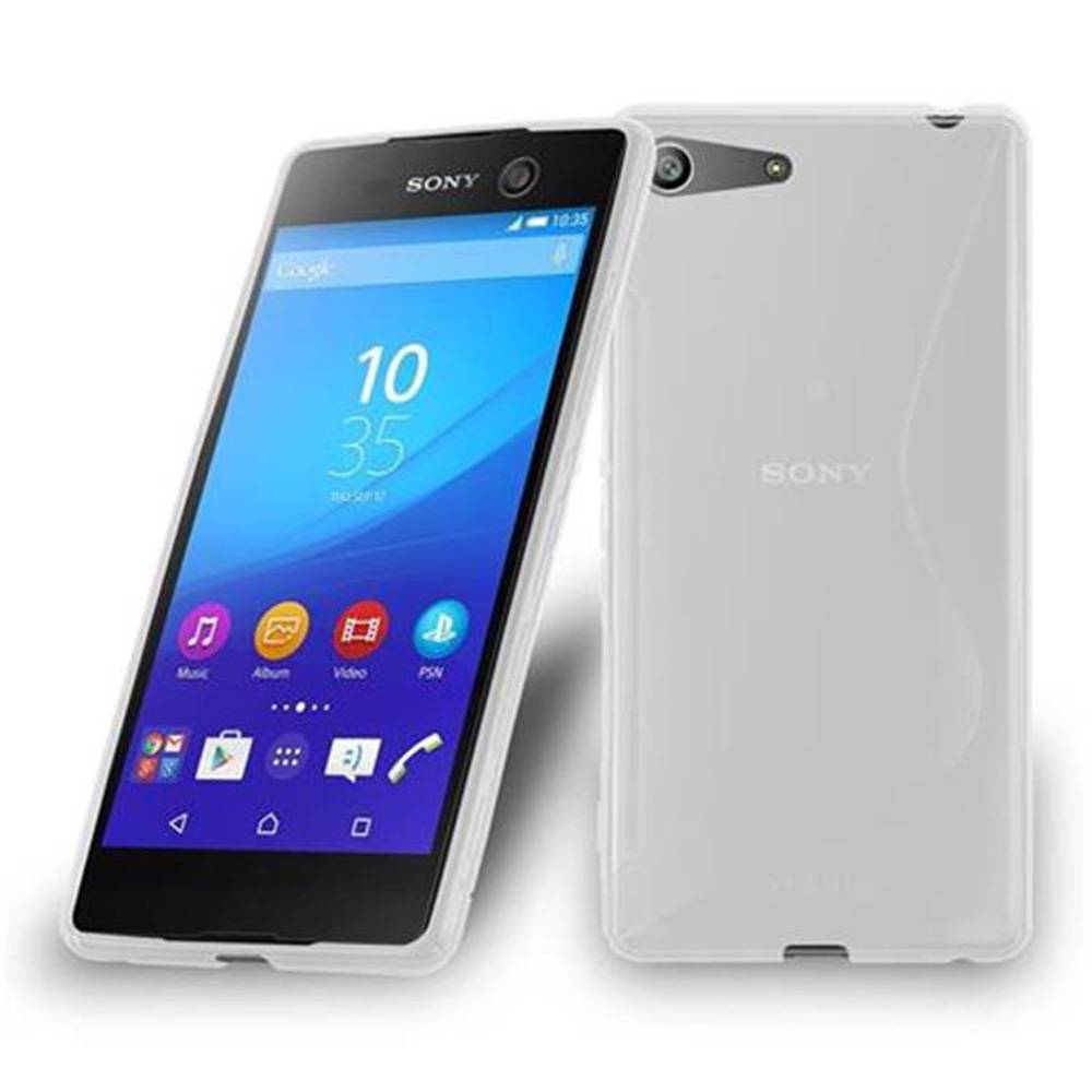 Cadorabo Schutzhülle für Sony Xperia M5 Hülle in Transparent Handyhülle Case TPU Silikon Etui
