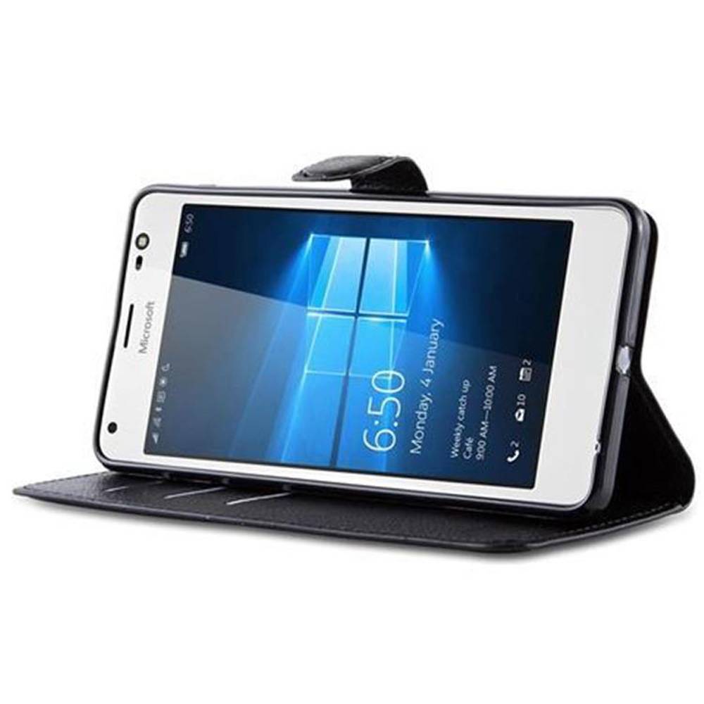 Cadorabo Hülle für Nokia Lumia 850 Schutz Hülle in Schwarz Handyhülle Etui Case Cover Magnetverschluss