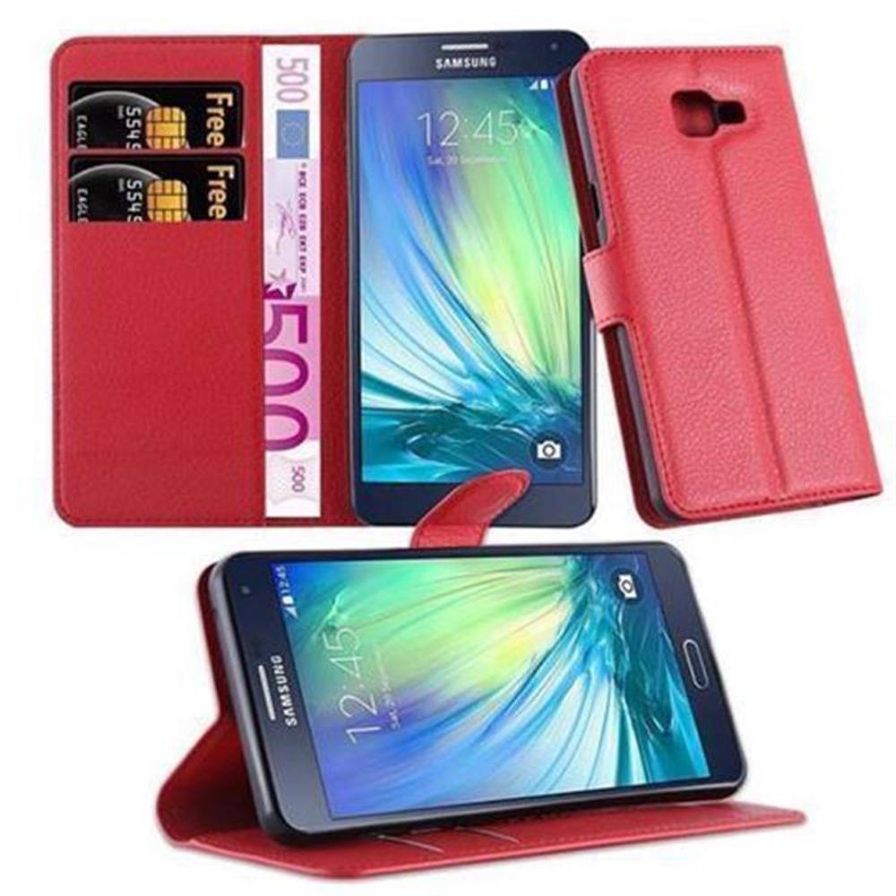 Cadorabo Hülle für Samsung Galaxy A5 2016 Schutz Hülle in Rot Handyhülle Etui Case Cover Magnetverschluss