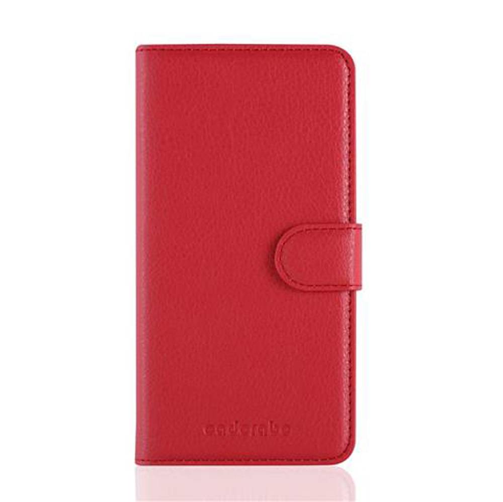 Cadorabo Hülle für Samsung Galaxy A5 2016 Schutz Hülle in Rot Handyhülle Etui Case Cover Magnetverschluss
