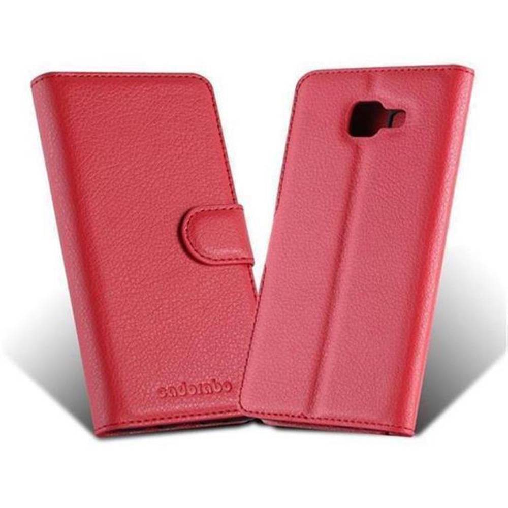 Cadorabo Hülle für Samsung Galaxy A5 2016 Schutz Hülle in Rot Handyhülle Etui Case Cover Magnetverschluss