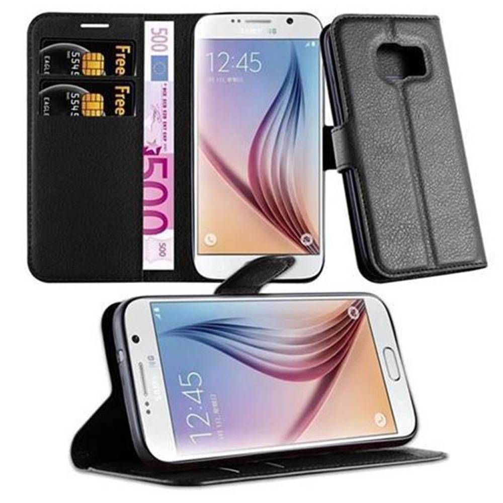 Cadorabo Hülle für Samsung Galaxy S7 Schutz Hülle in Schwarz Handyhülle Etui Case Cover Magnetverschluss