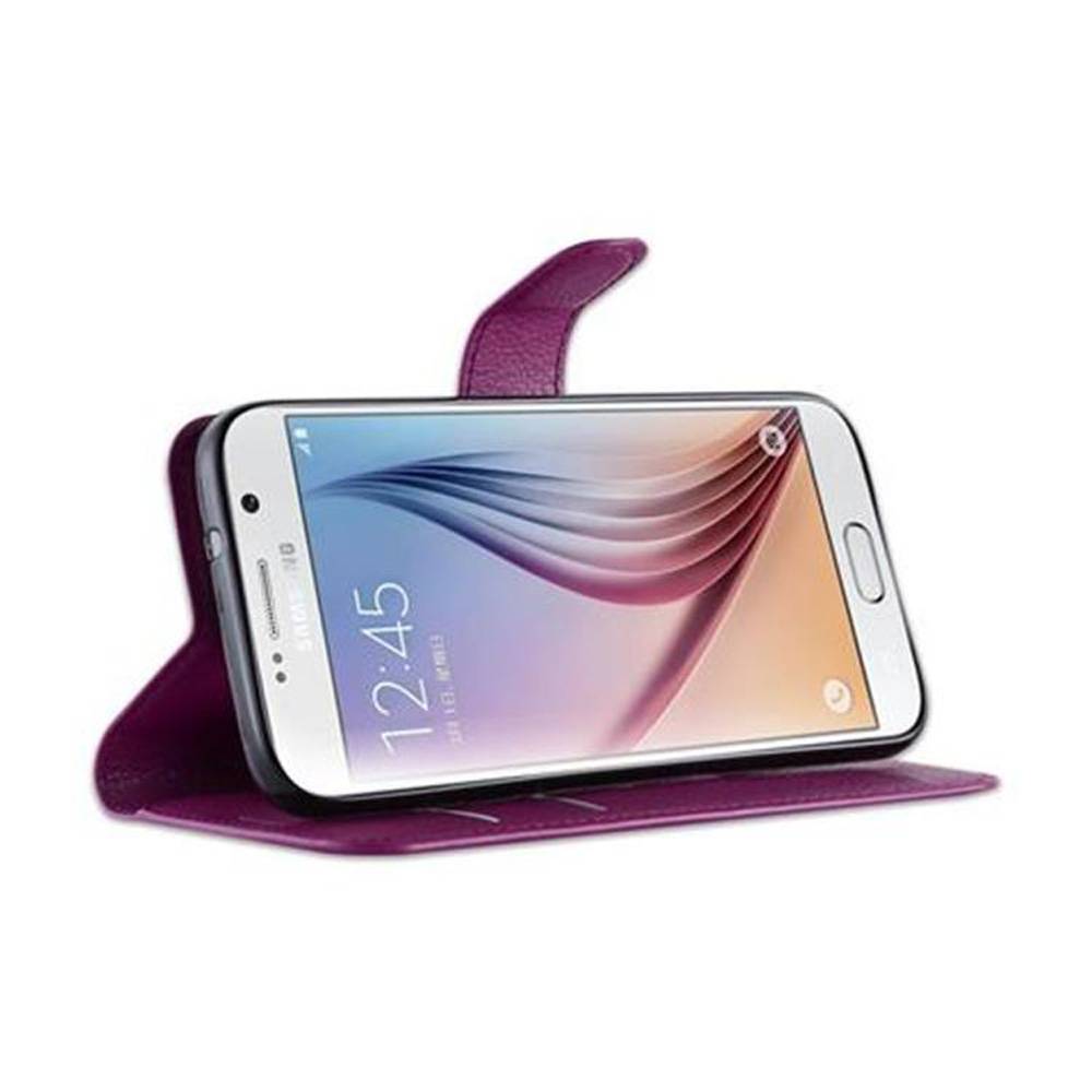 Cadorabo Hülle für Samsung Galaxy S7 Schutz Hülle in Lila Handyhülle Etui Case Cover Magnetverschluss
