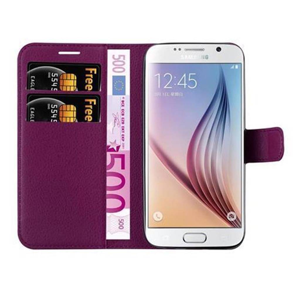 Cadorabo Hülle für Samsung Galaxy S7 Schutz Hülle in Lila Handyhülle Etui Case Cover Magnetverschluss