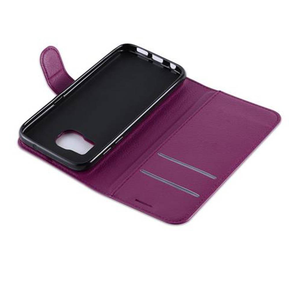 Cadorabo Hülle für Samsung Galaxy S7 Schutz Hülle in Lila Handyhülle Etui Case Cover Magnetverschluss