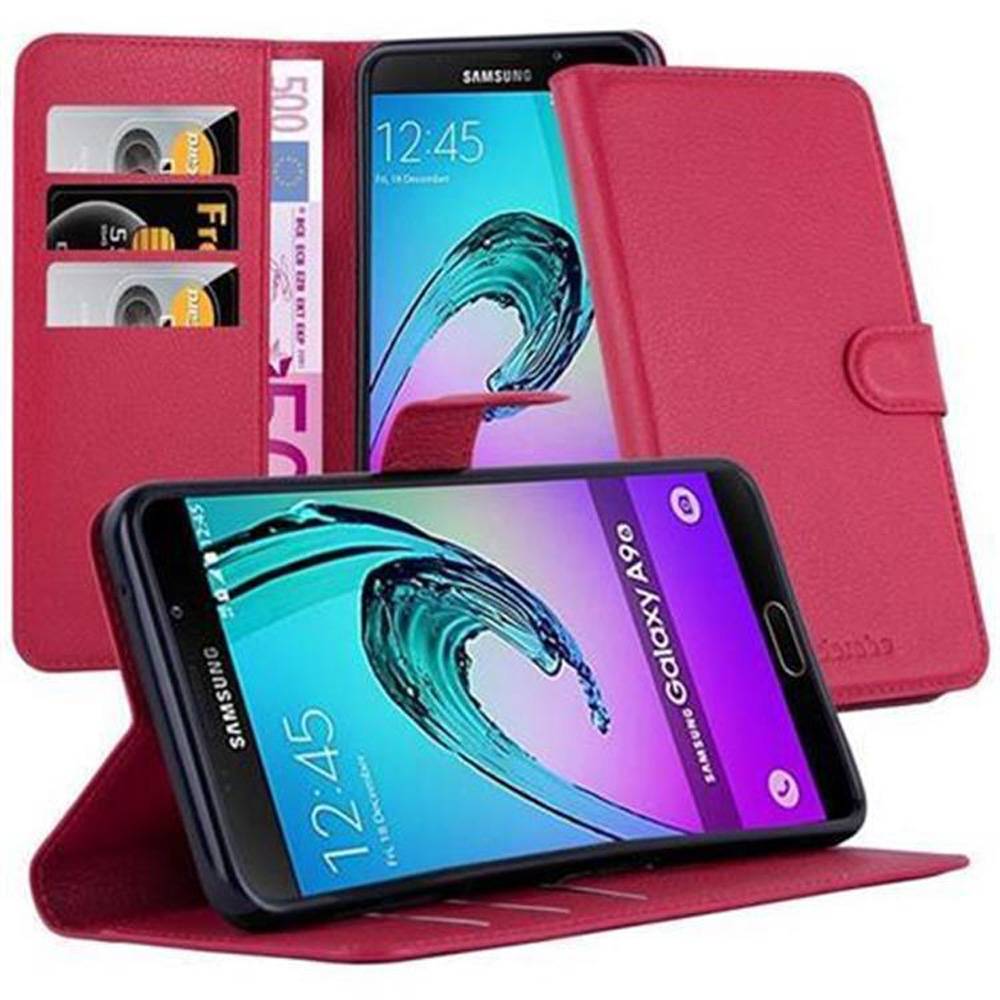 Cadorabo Hülle für Samsung Galaxy A9 2016 Schutz Hülle in Rot Handyhülle Etui Case Cover Magnetverschluss