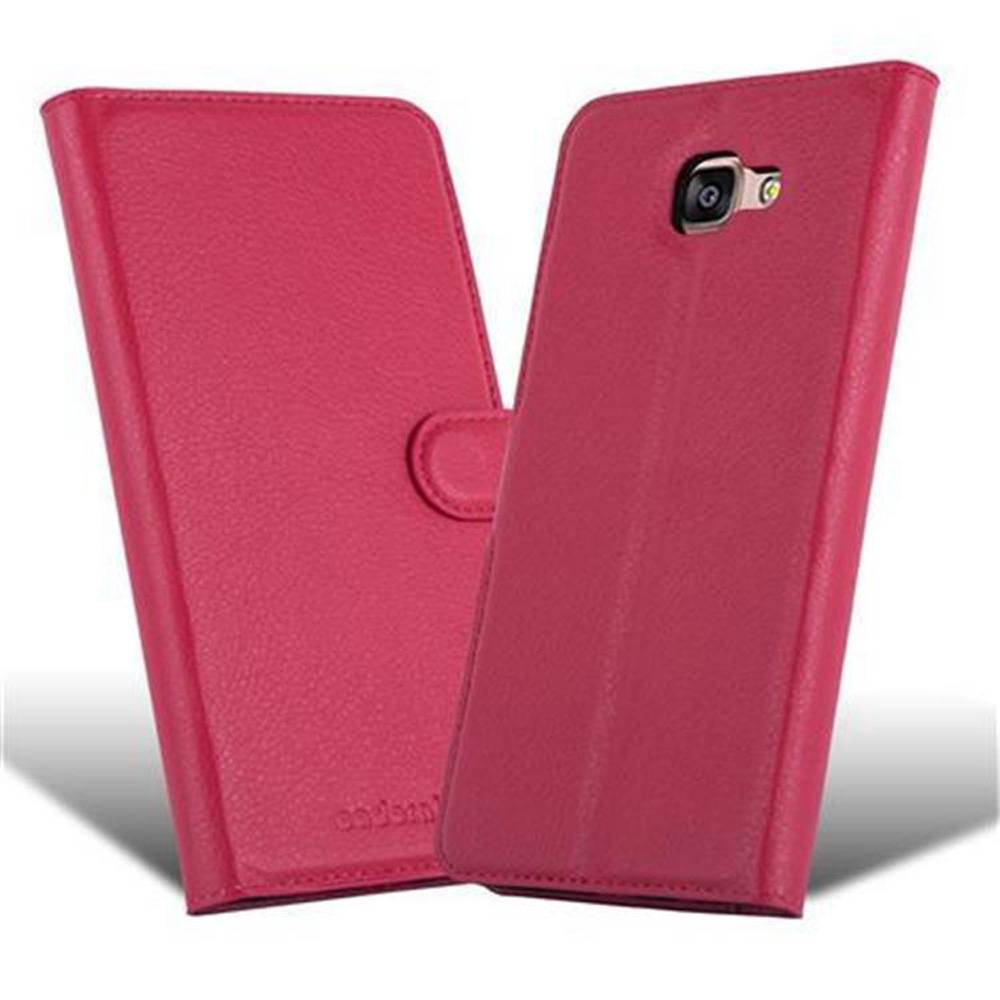 Cadorabo Hülle für Samsung Galaxy A9 2016 Schutz Hülle in Rot Handyhülle Etui Case Cover Magnetverschluss