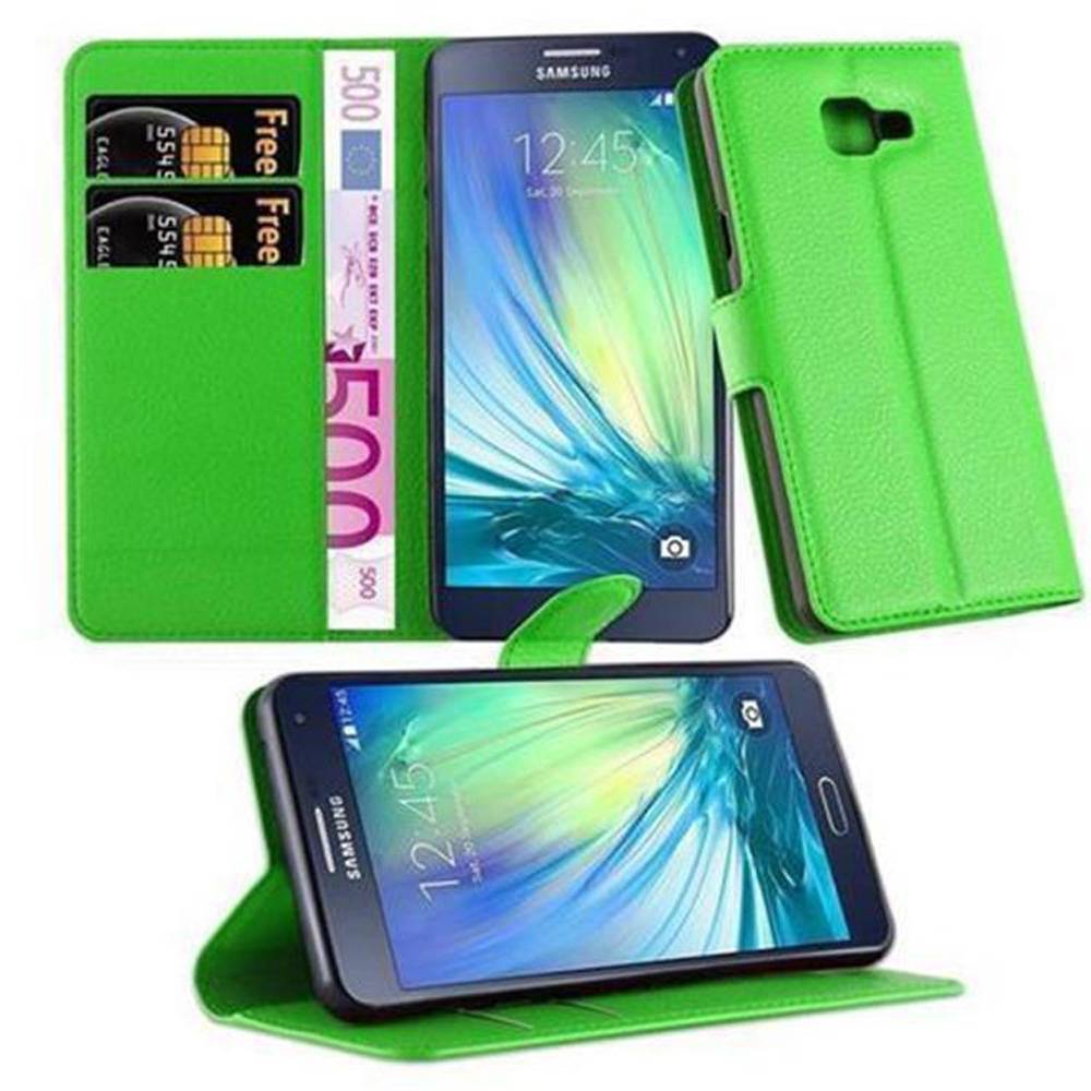 Cadorabo Hülle für Samsung Galaxy A5 2016 Schutz Hülle in Grün Handyhülle Etui Case Cover Magnetverschluss
