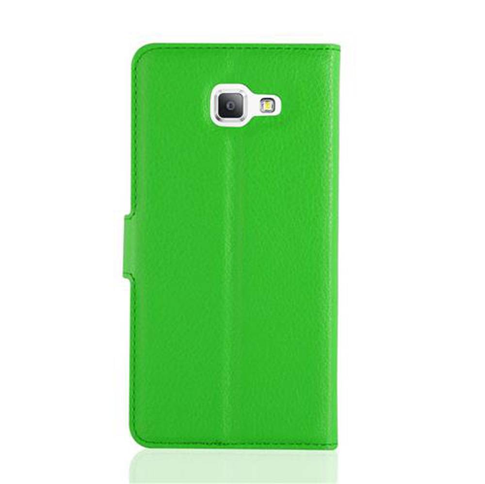Cadorabo Hülle für Samsung Galaxy A5 2016 Schutz Hülle in Grün Handyhülle Etui Case Cover Magnetverschluss