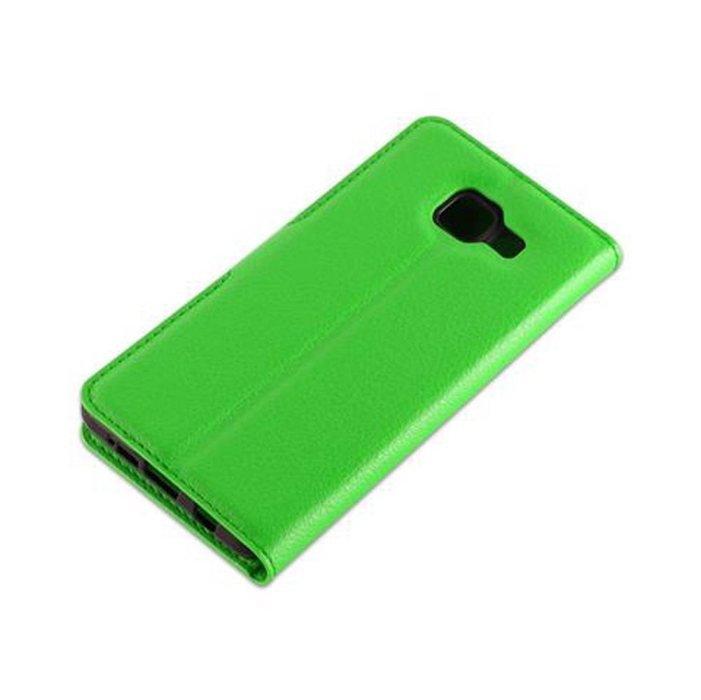 Cadorabo Hülle für Samsung Galaxy A3 2016 Schutz Hülle in Grün Handyhülle Etui Case Cover Magnetverschluss