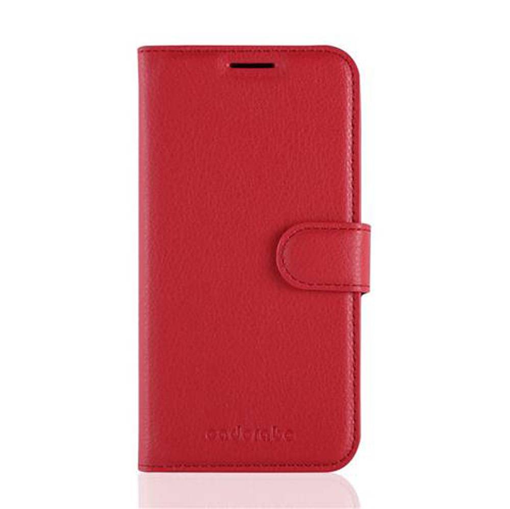 Cadorabo Hülle für Samsung Galaxy S7 Schutz Hülle in Rot Handyhülle Etui Case Cover Magnetverschluss