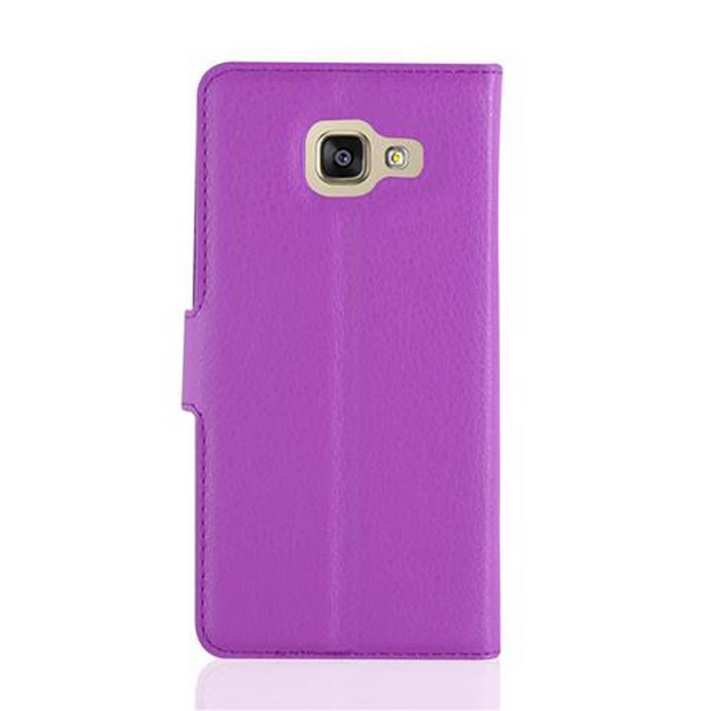 Cadorabo Hülle für Samsung Galaxy A3 2016 Schutz Hülle in Lila Handyhülle Etui Case Cover Magnetverschluss