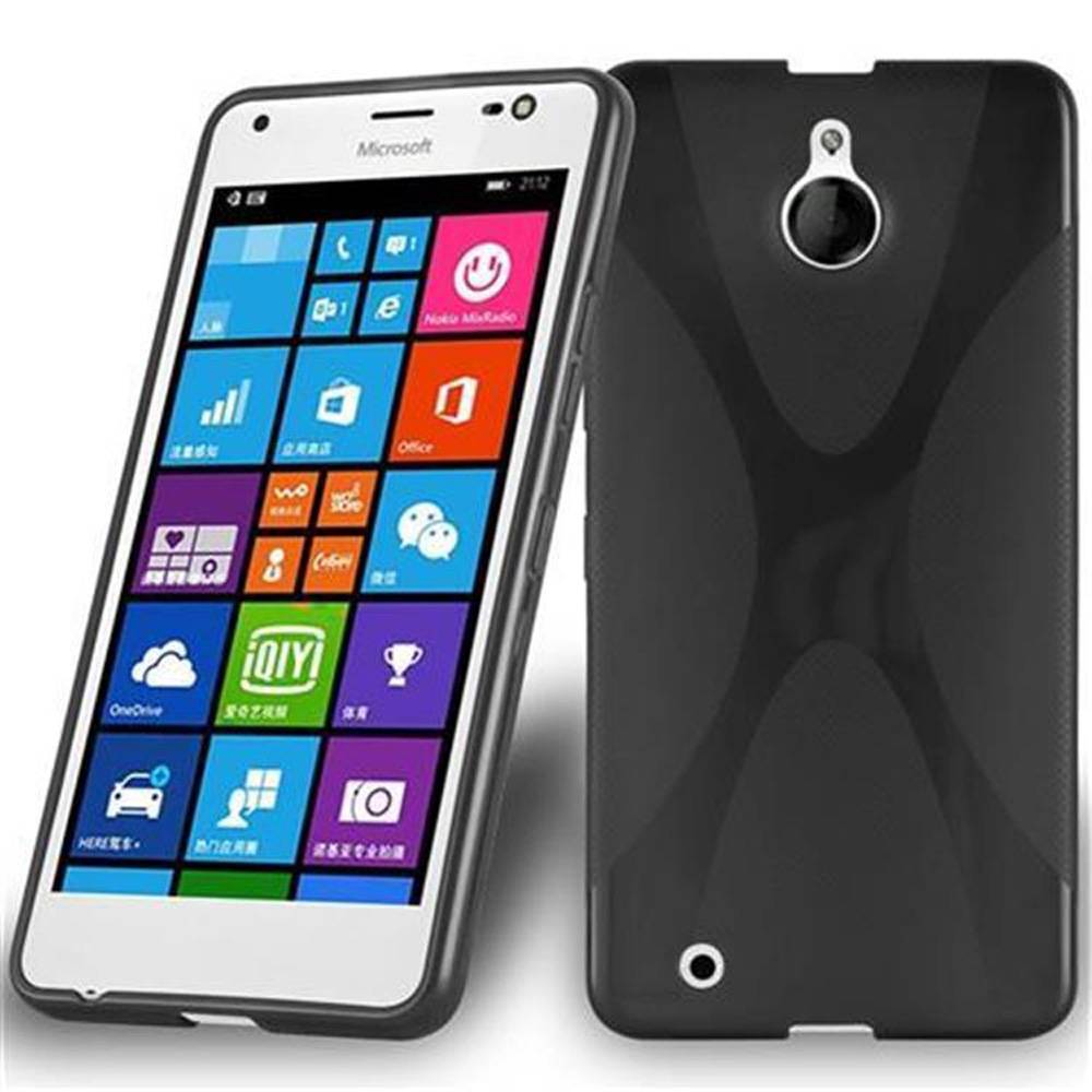 Cadorabo Handyhülle für Nokia Lumia 850 in Schwarz Hülle Schutzhülle TPU Silikon Backcover Case