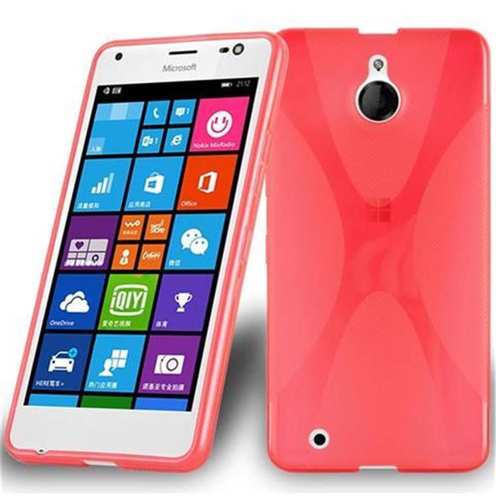 Cadorabo Handyhülle für Nokia Lumia 850 in Rot Hülle Schutzhülle TPU Silikon Backcover Case