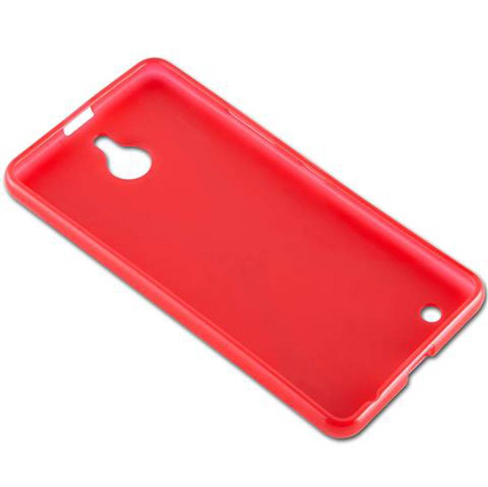 Cadorabo Handyhülle für Nokia Lumia 850 in Rot Hülle Schutzhülle TPU Silikon Backcover Case