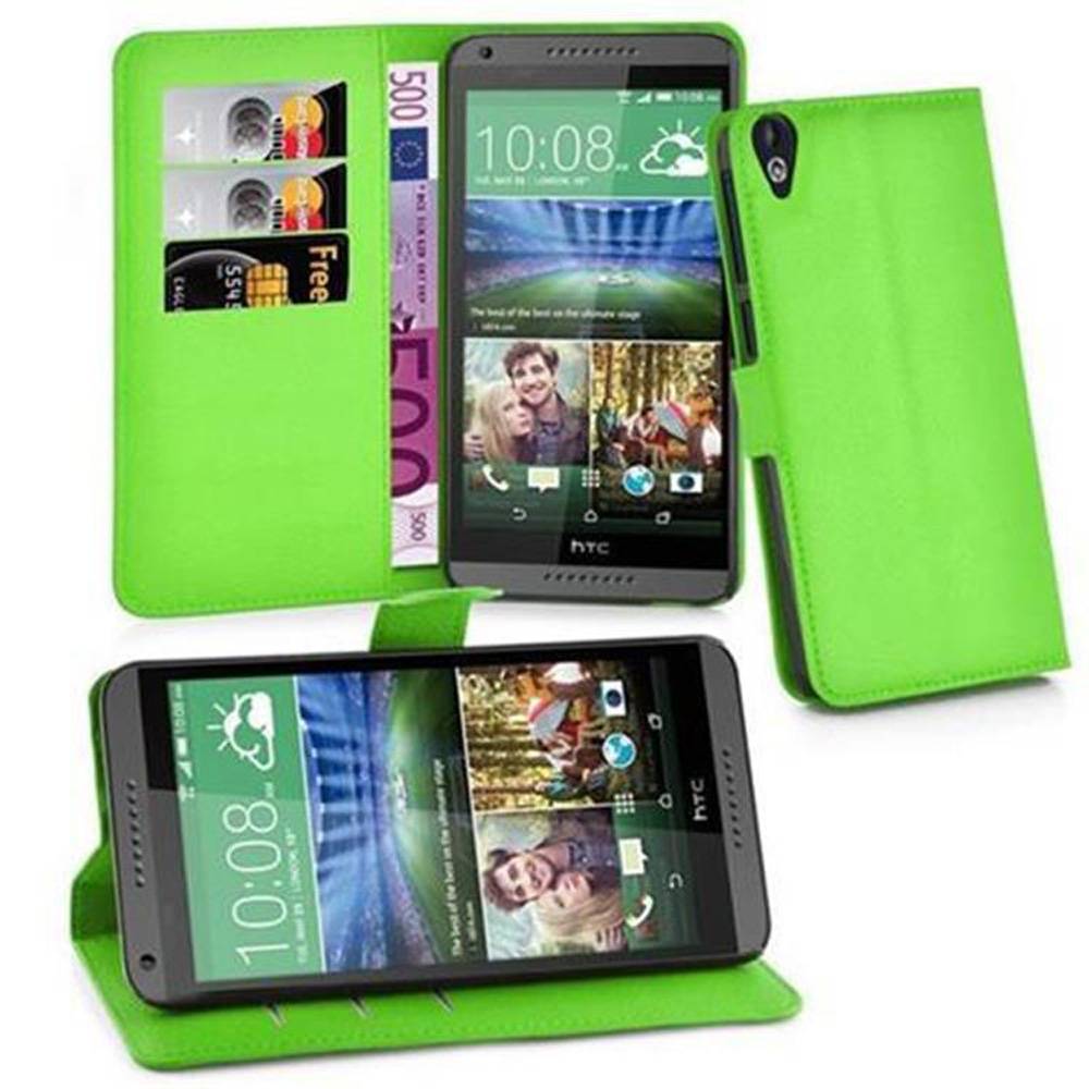 Cadorabo Hülle für HTC Desire 820 Schutz Hülle in Grün Handyhülle Etui Case Cover Magnetverschluss