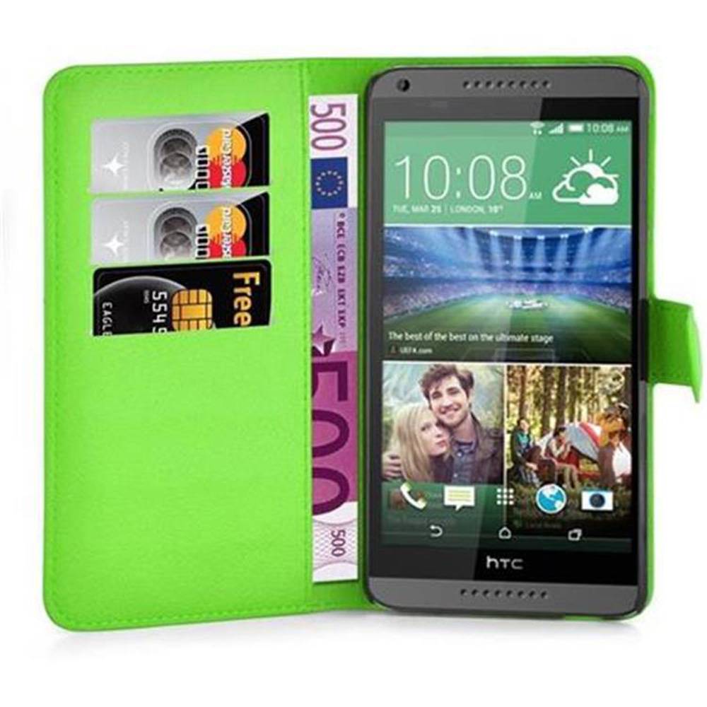 Cadorabo Hülle für HTC Desire 820 Schutz Hülle in Grün Handyhülle Etui Case Cover Magnetverschluss