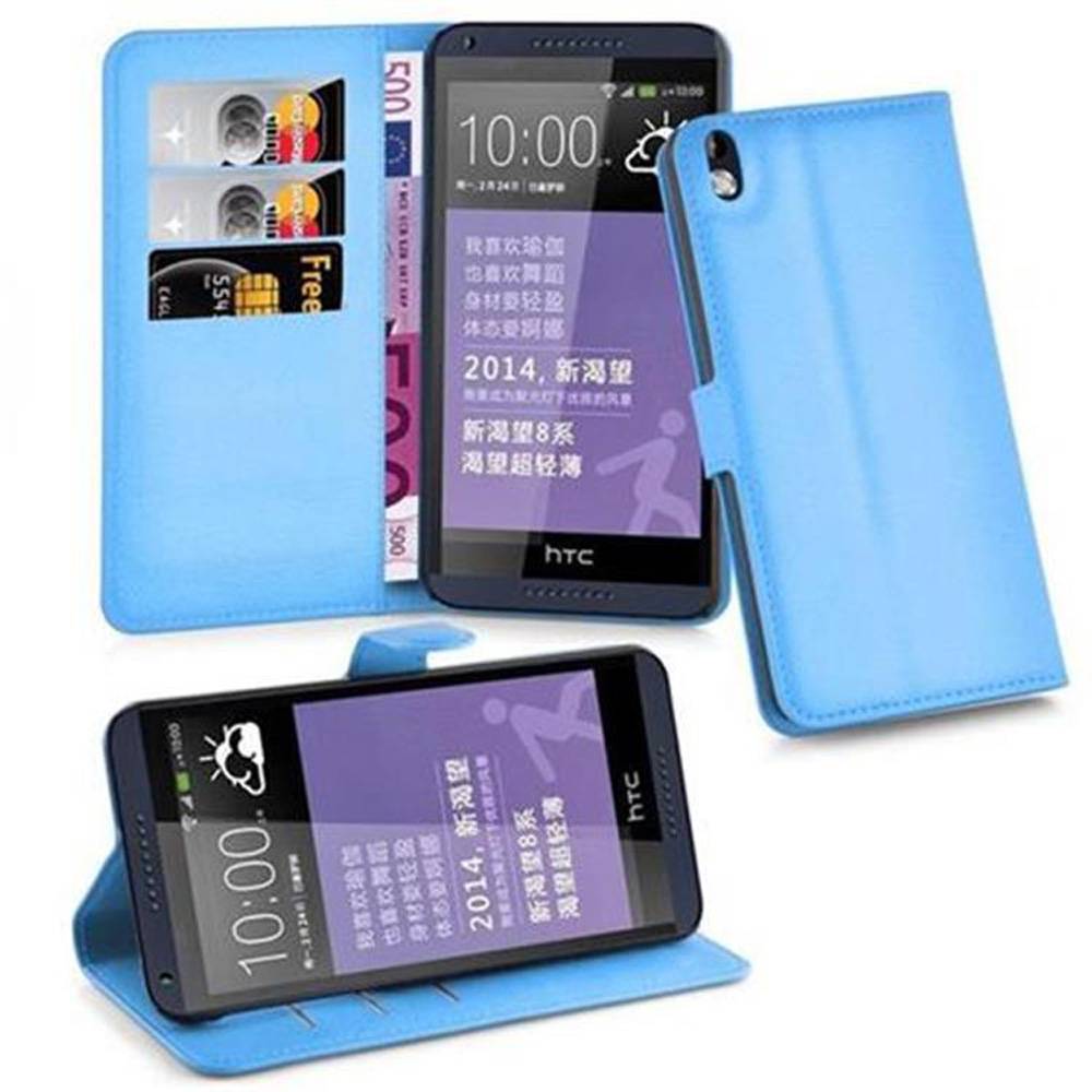 Cadorabo Hülle für HTC Desire 816 Schutz Hülle in Blau Handyhülle Etui Case Cover Magnetverschluss