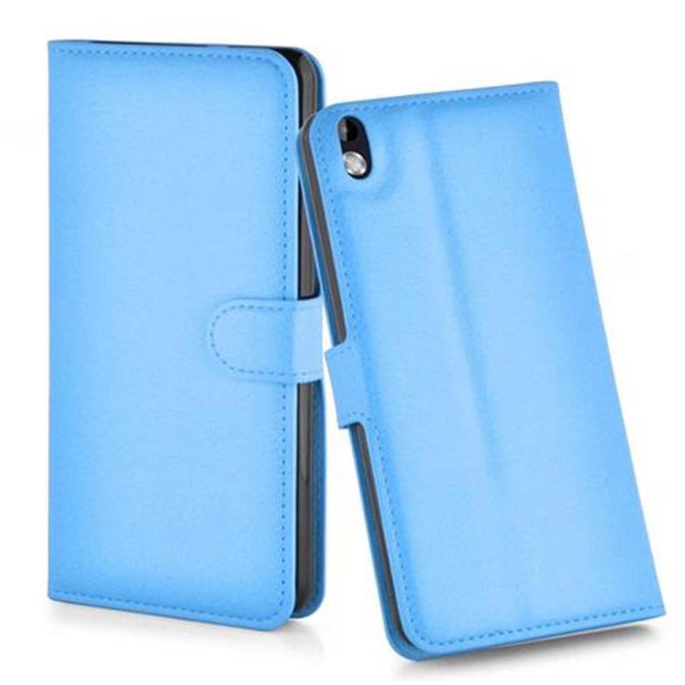 Cadorabo Hülle für HTC Desire 816 Schutz Hülle in Blau Handyhülle Etui Case Cover Magnetverschluss