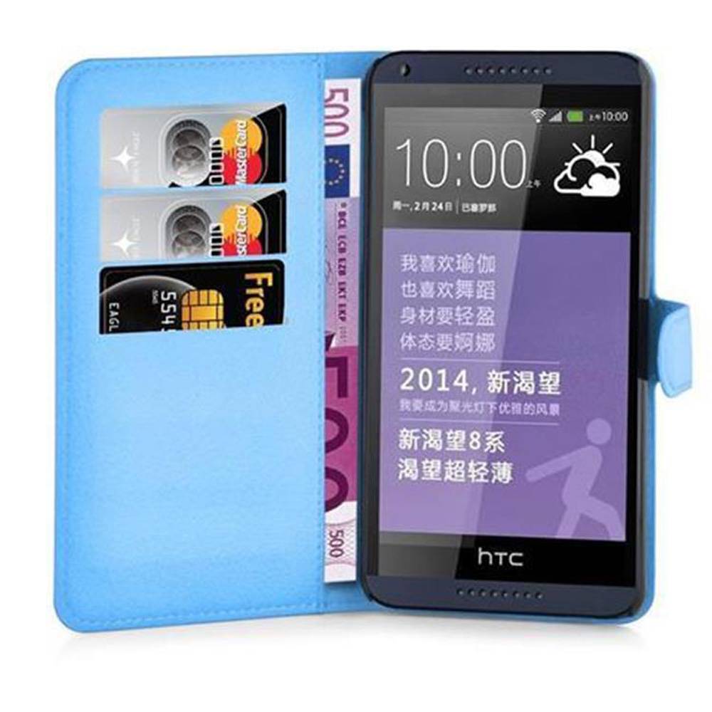 Cadorabo Hülle für HTC Desire 816 Schutz Hülle in Blau Handyhülle Etui Case Cover Magnetverschluss