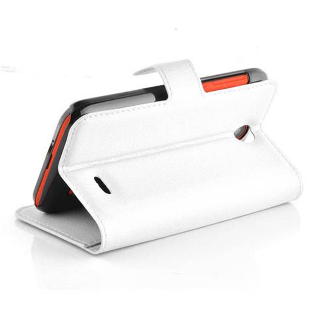 Cadorabo Hülle für HTC Desire 310 Schutz Hülle in Weiß Handyhülle Etui Case Cover Magnetverschluss