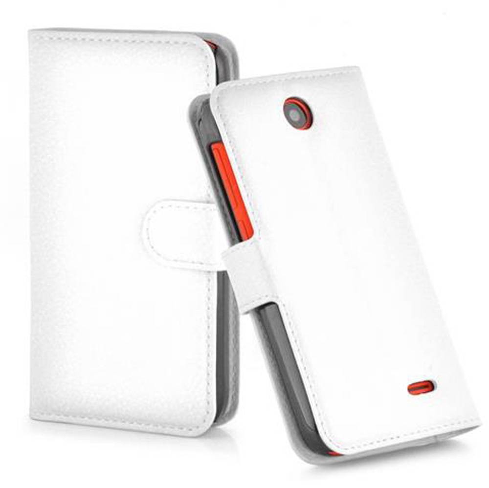 Cadorabo Hülle für HTC Desire 310 Schutz Hülle in Weiß Handyhülle Etui Case Cover Magnetverschluss
