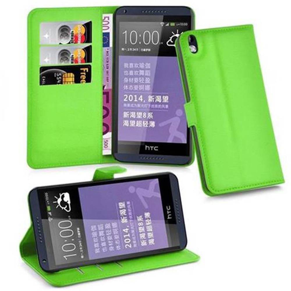 Cadorabo Hülle für HTC Desire 816 Schutz Hülle in Grün Handyhülle Etui Case Cover Magnetverschluss