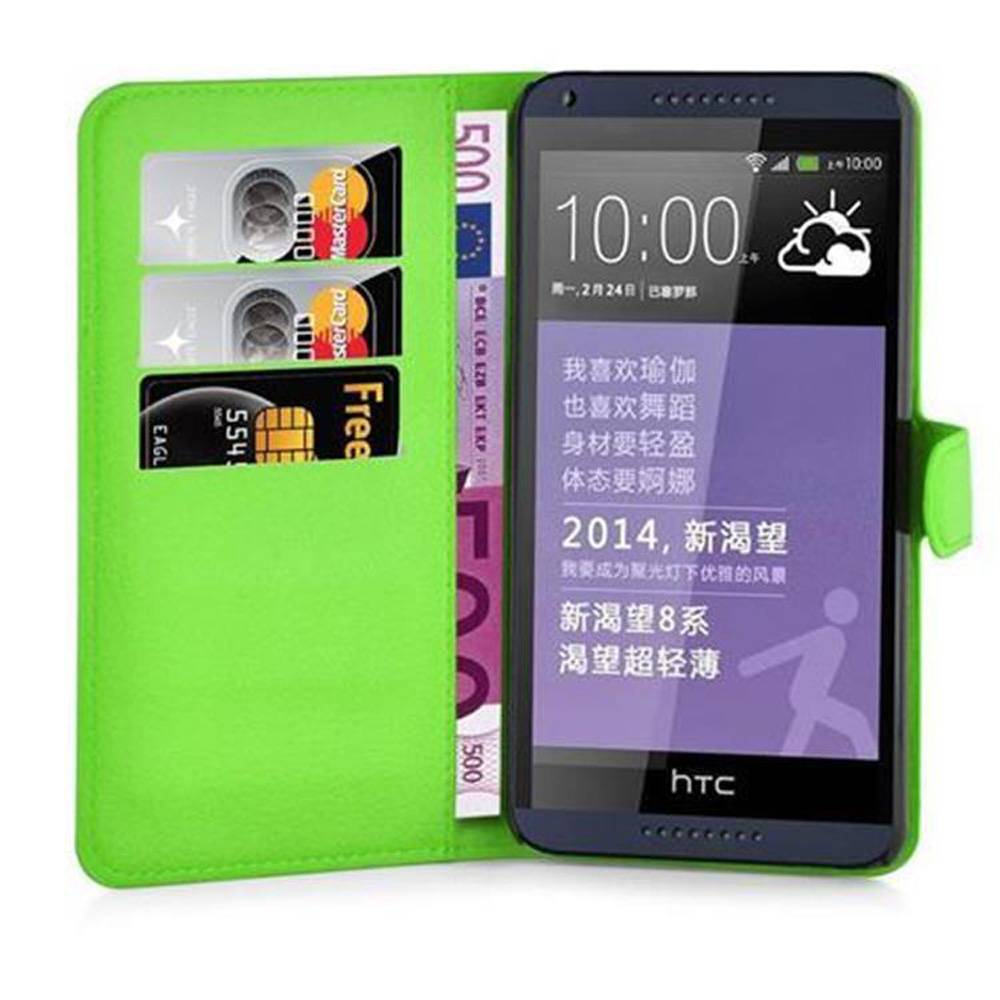 Cadorabo Hülle für HTC Desire 816 Schutz Hülle in Grün Handyhülle Etui Case Cover Magnetverschluss