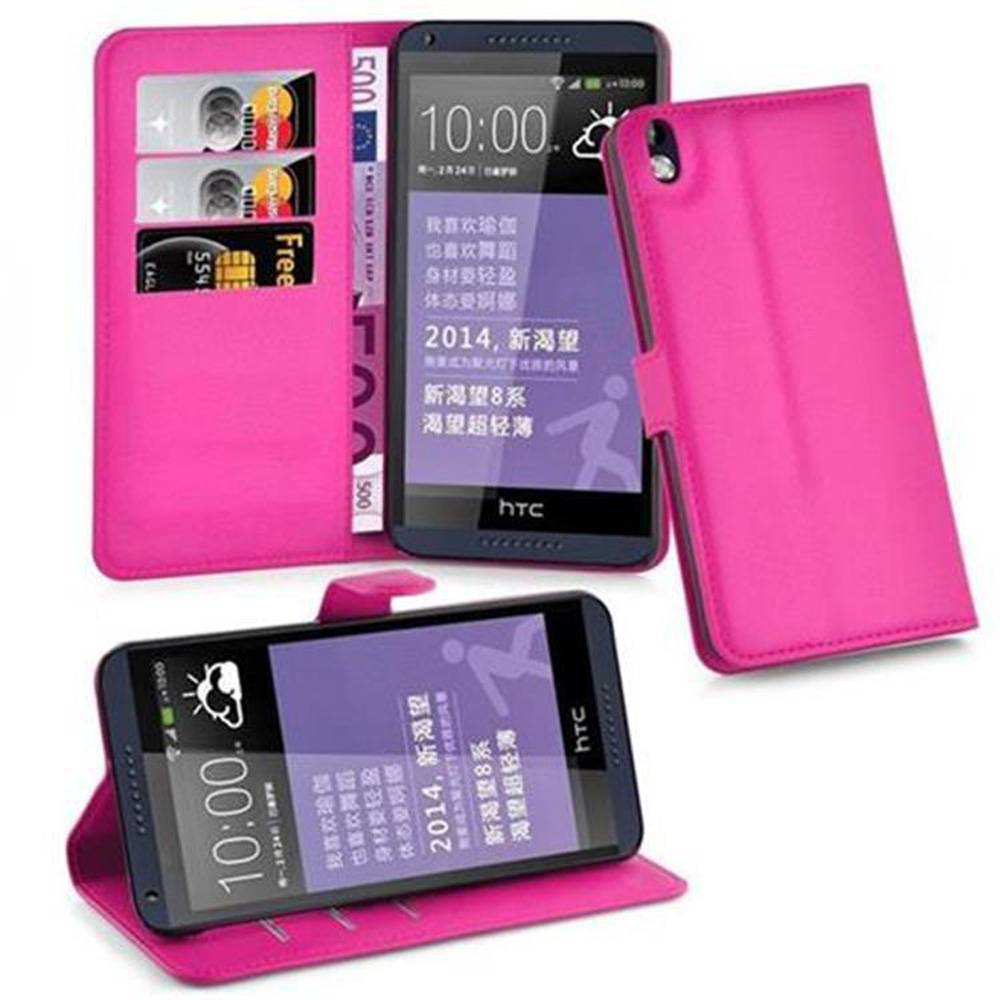 Cadorabo Hülle für HTC Desire 816 Schutz Hülle in Pink Handyhülle Etui Case Cover Magnetverschluss