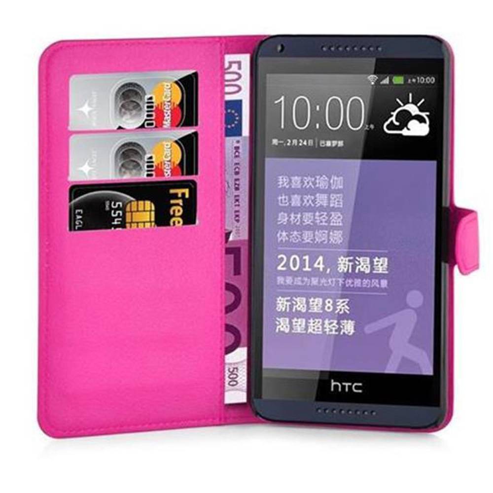 Cadorabo Hülle für HTC Desire 816 Schutz Hülle in Pink Handyhülle Etui Case Cover Magnetverschluss