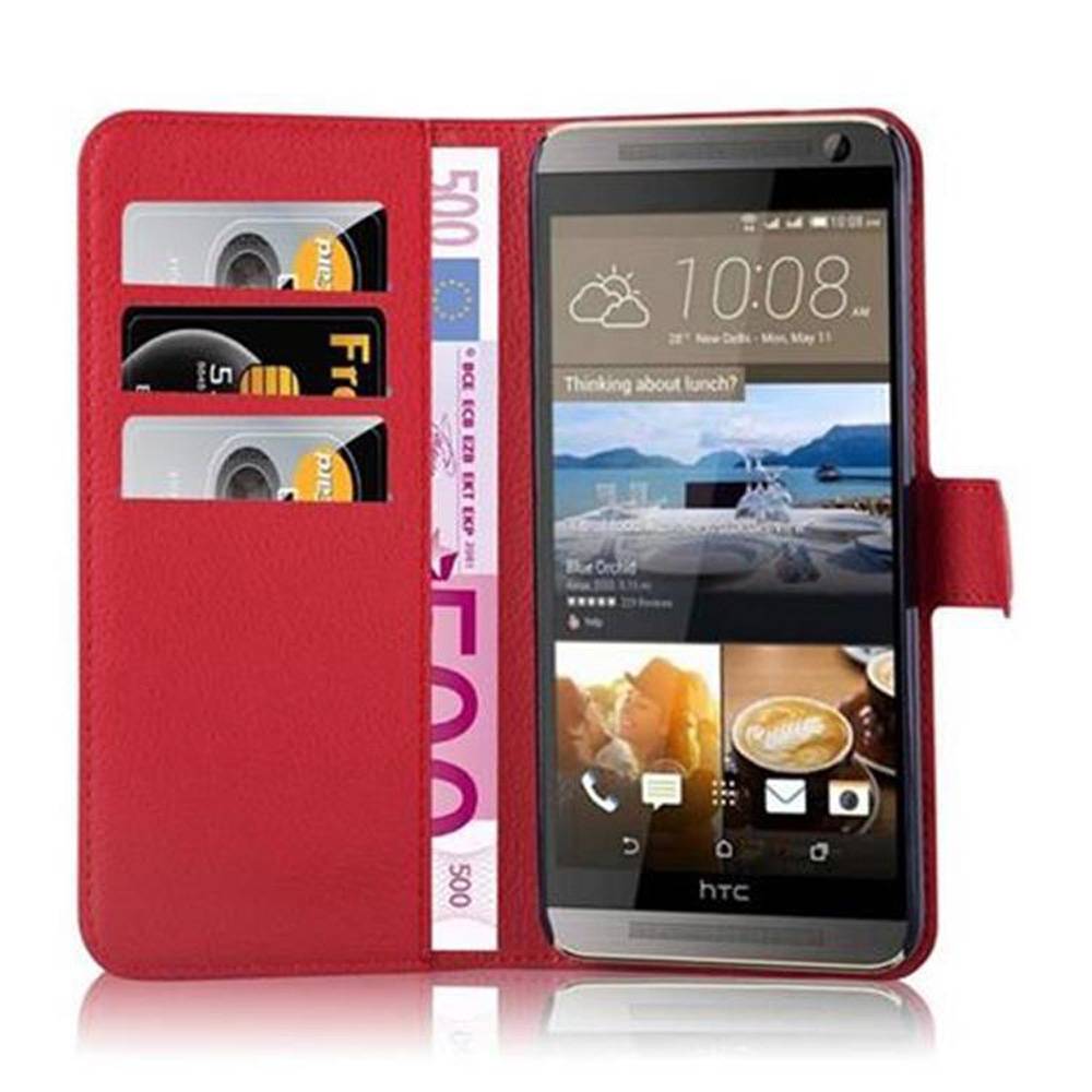Cadorabo Hülle für HTC ONE E9 PLUS Schutz Hülle in Rot Handyhülle Etui Case Cover Magnetverschluss
