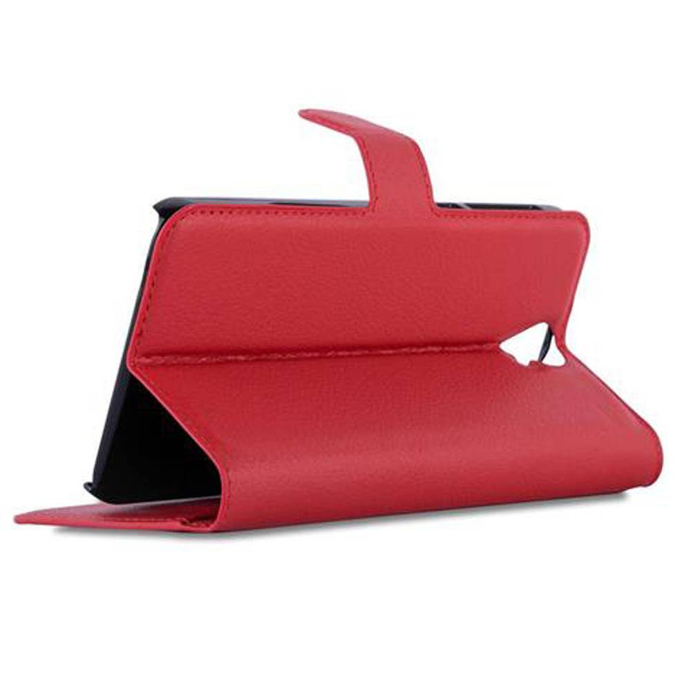 Cadorabo Hülle für HTC ONE E9 PLUS Schutz Hülle in Rot Handyhülle Etui Case Cover Magnetverschluss