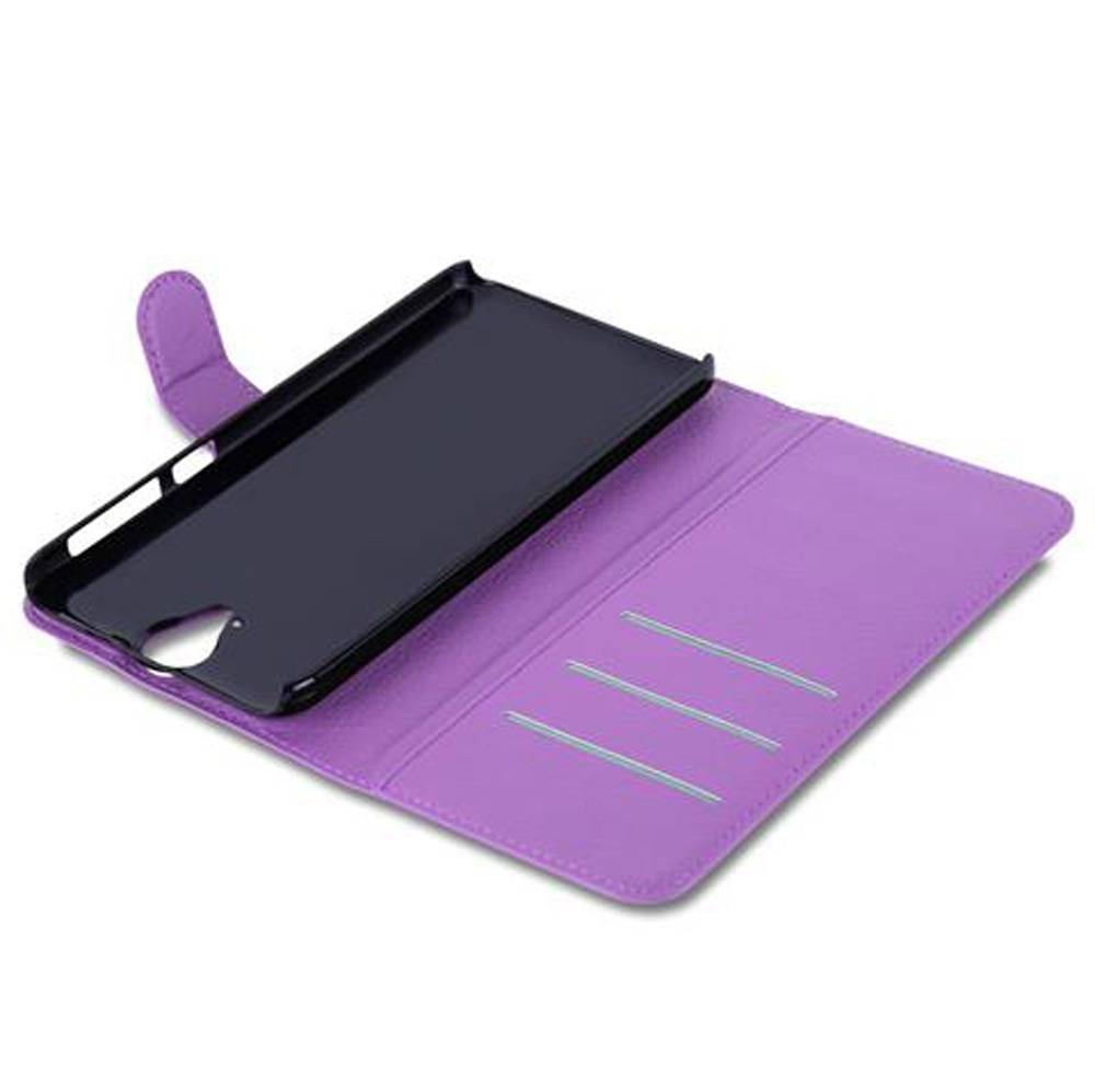 Cadorabo Hülle für HTC ONE E9 PLUS Schutz Hülle in Lila Handyhülle Etui Case Cover Magnetverschluss