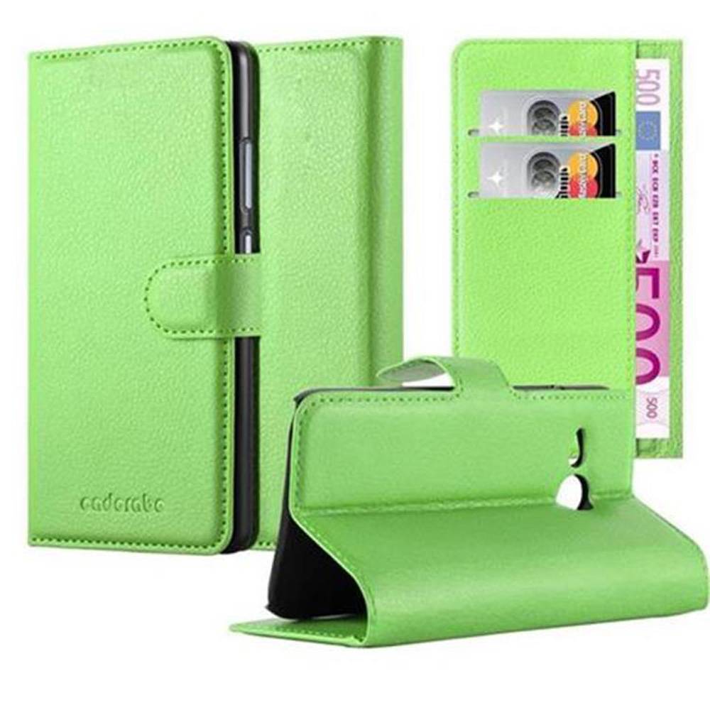 Cadorabo Hülle für HTC ONE M8 MINI Schutz Hülle in Grün Handyhülle Etui Case Cover Magnetverschluss