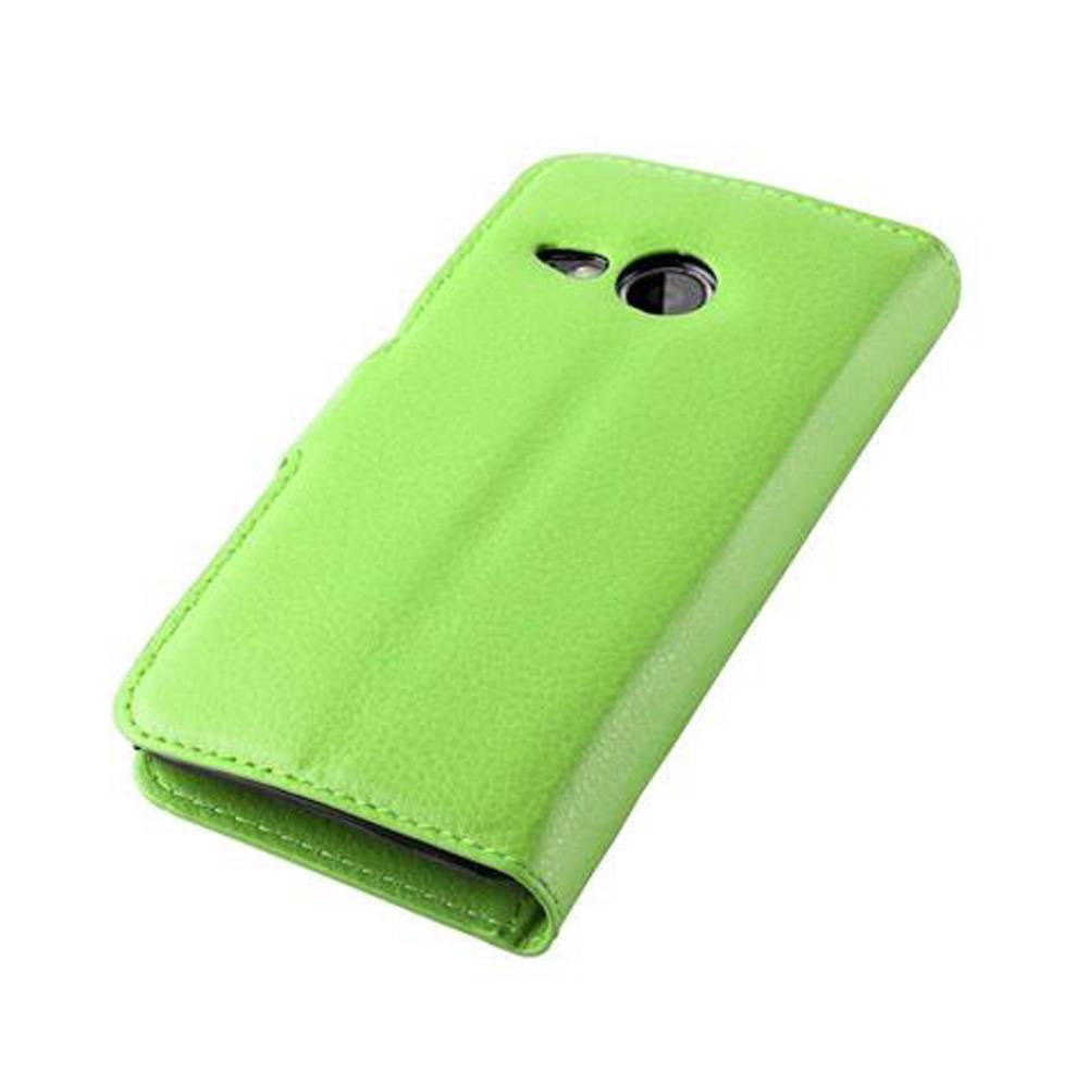 Cadorabo Hülle für HTC ONE M8 MINI Schutz Hülle in Grün Handyhülle Etui Case Cover Magnetverschluss
