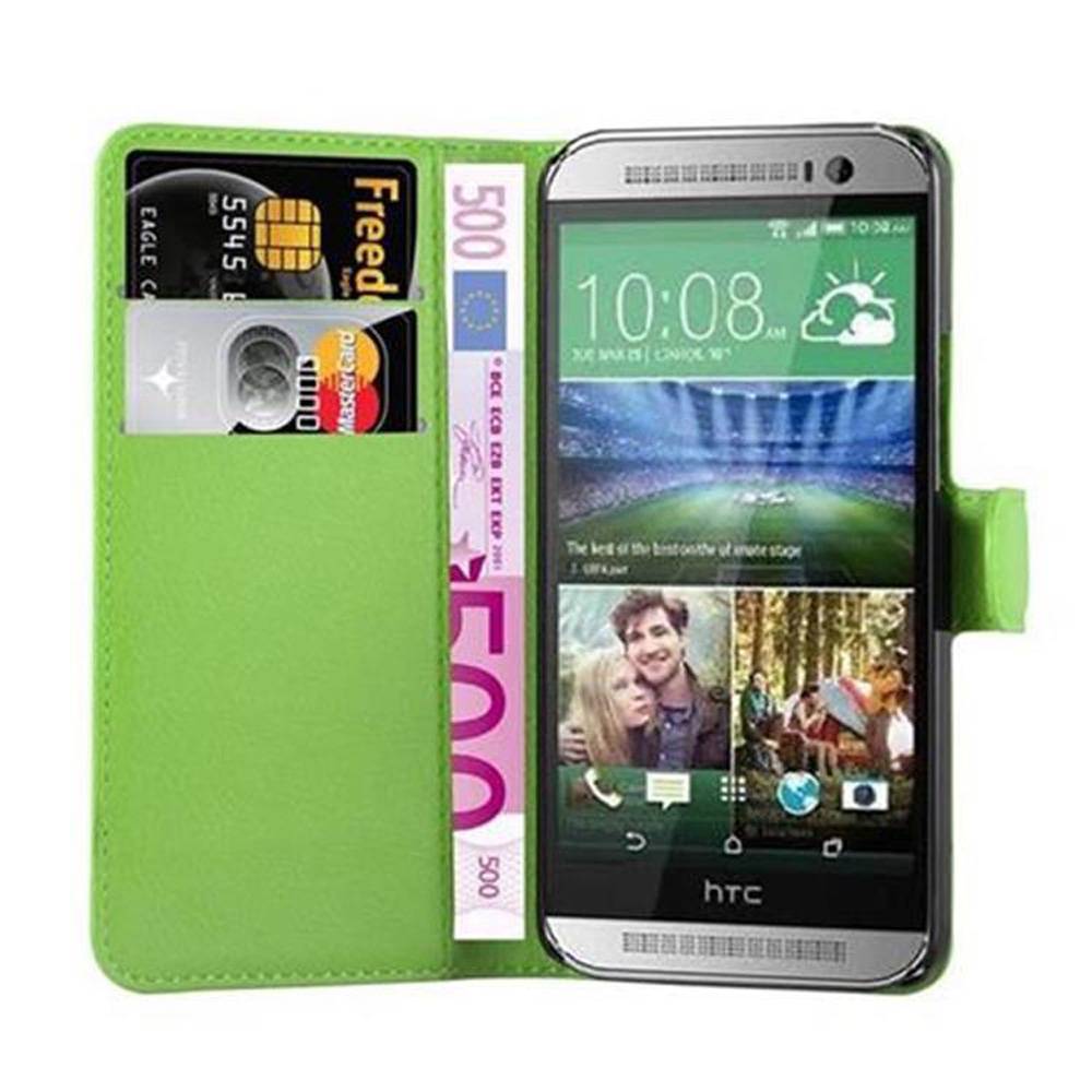 Cadorabo Hülle für HTC ONE M8 MINI Schutz Hülle in Grün Handyhülle Etui Case Cover Magnetverschluss