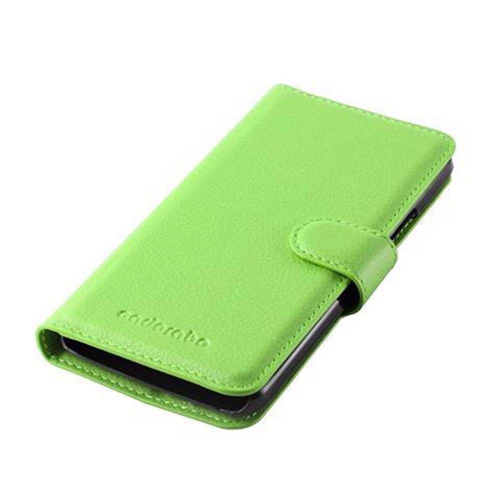 Cadorabo Hülle für HTC ONE M8 MINI Schutz Hülle in Grün Handyhülle Etui Case Cover Magnetverschluss