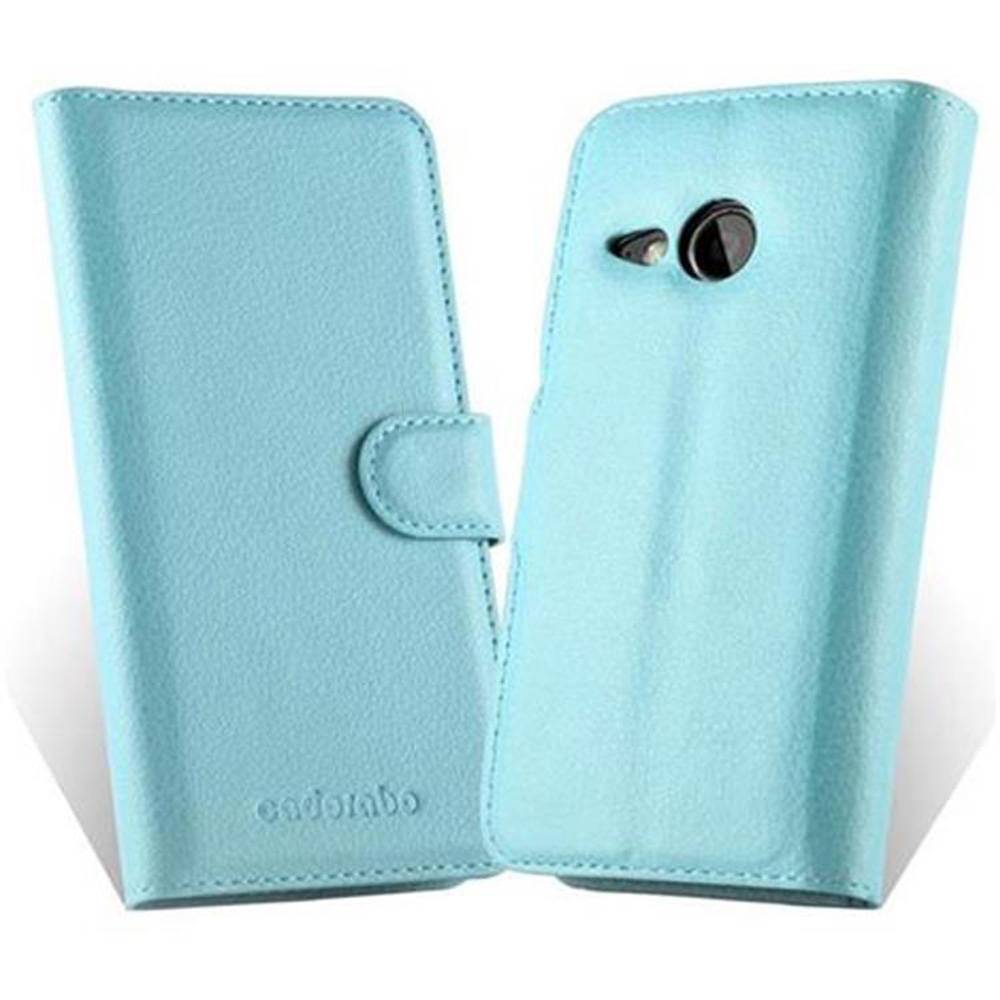 Cadorabo Hülle für HTC ONE M8 MINI Schutz Hülle in Blau Handyhülle Etui Case Cover Magnetverschluss