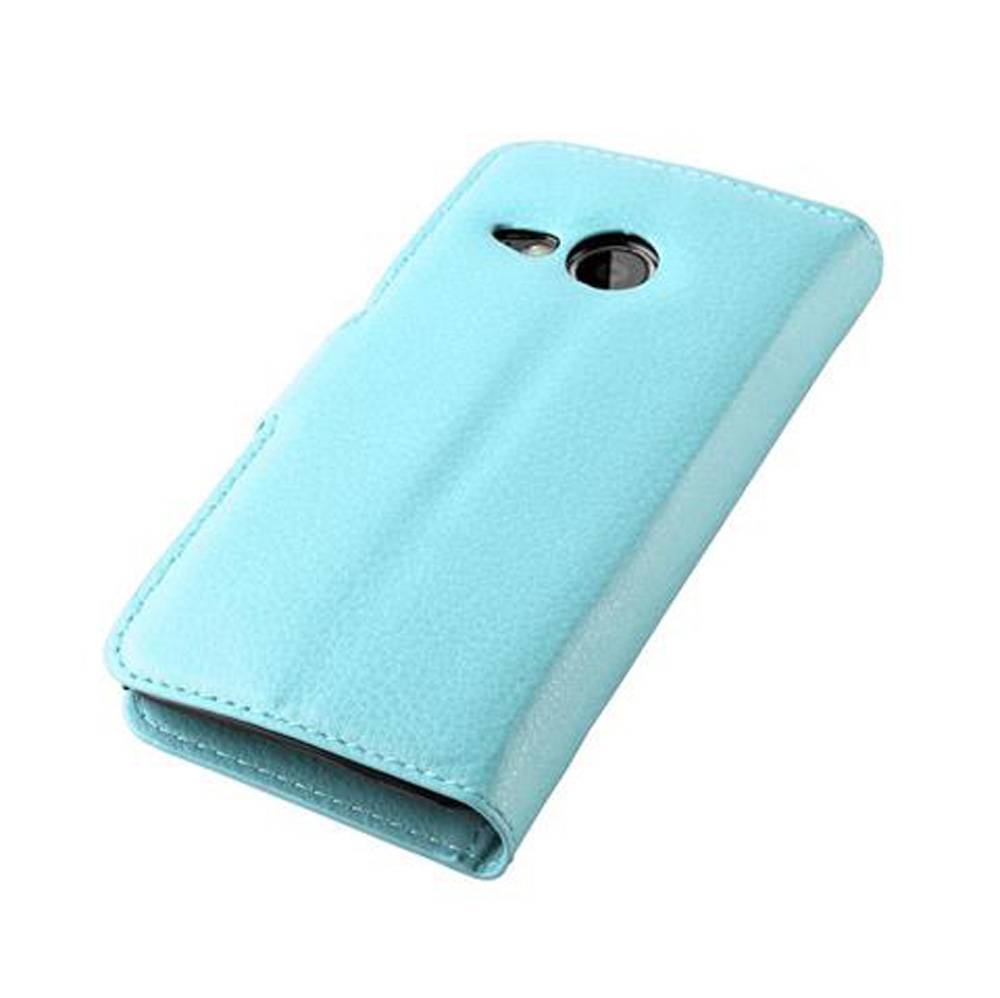 Cadorabo Hülle für HTC ONE M8 MINI Schutz Hülle in Blau Handyhülle Etui Case Cover Magnetverschluss